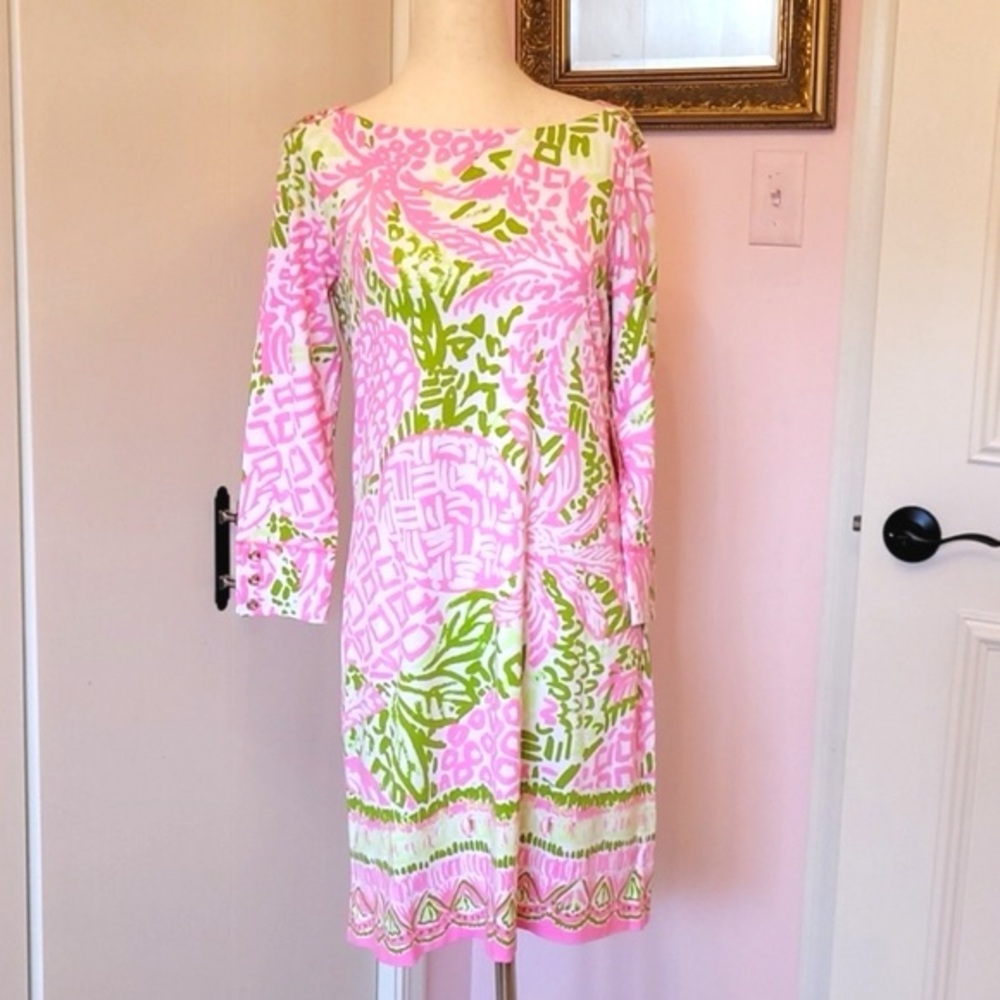 Lilly Pulitzer XS Pink and Green Patterned Dress